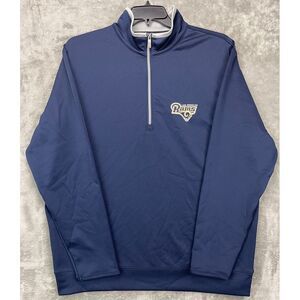 Antigua Men's 1/4‎ Zip Pullover Los Angeles Rams NFL XL Navy Blue Polyester